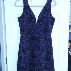 Deep Purple and Black Paisley Party Dress - Maurices, size M